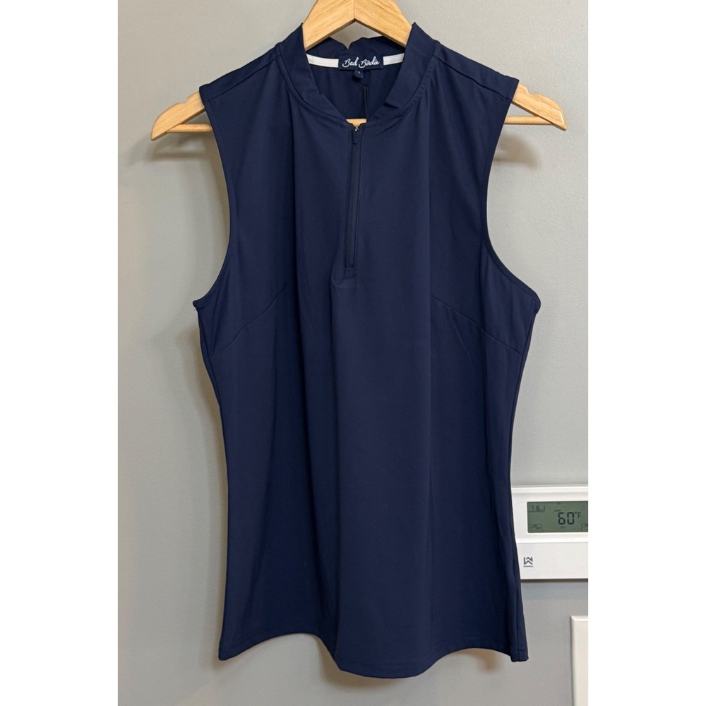 Bad Birdie Blade Sleeveless Dark Navy Golf Top Womens Size XL Preppy Lightweight